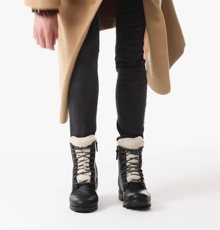 Sorel Dam Snörstövlar Svarta - Emelie™ Short Cozy Mid - VNL-650713